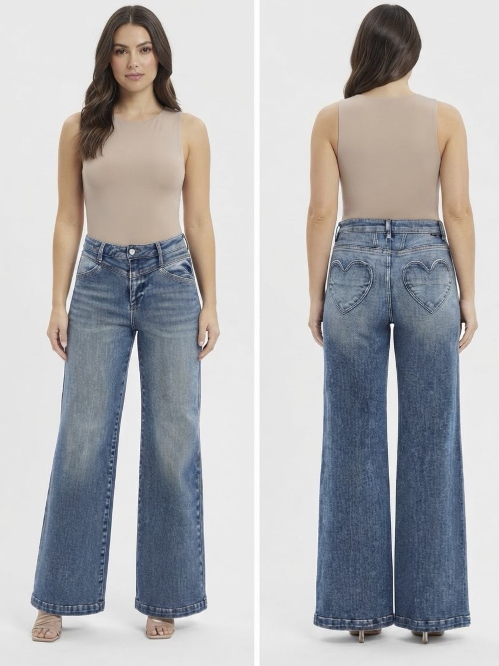 Risen Mia Heartbreaker High-Rise  Wide-Leg Jeans Size 13